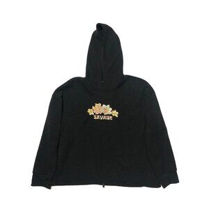 Rue+ Womens 1X Black Savage Embroidered Dragon Long Sleeves Hooded Sweatshirt